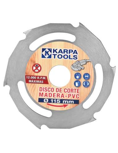 KARPA DISCO AMOLADORA MADERA 115*22 6 D.12000 RPM