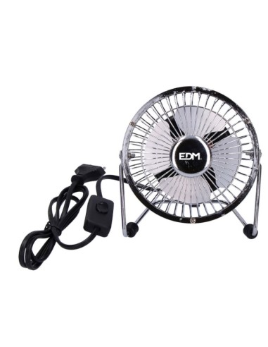 EDM VENTILADOR SOBREMESA CROMO 10 15W 4 ASPAS