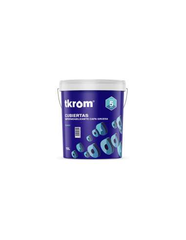 TKROM PINTURA CUBIERTAS IMPERMEABILIZANTE C/FIBRA ROJO 15L