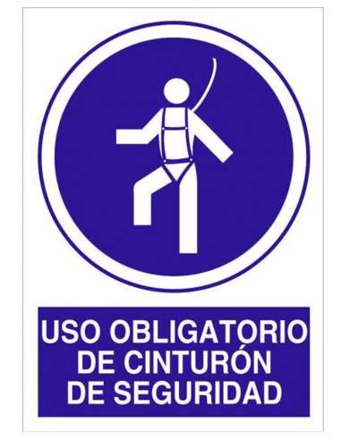 CARTEL PVC 21* 30 USO OBLIGATORIO DE CINTURON DE SEGURIDAD