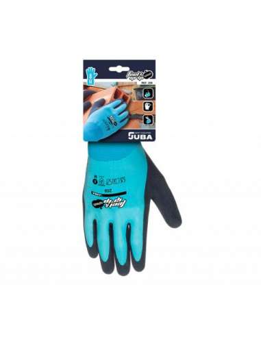 JUBA GUANTES H259 POLIESTER/DOBLE LATEX AZUL 10XL