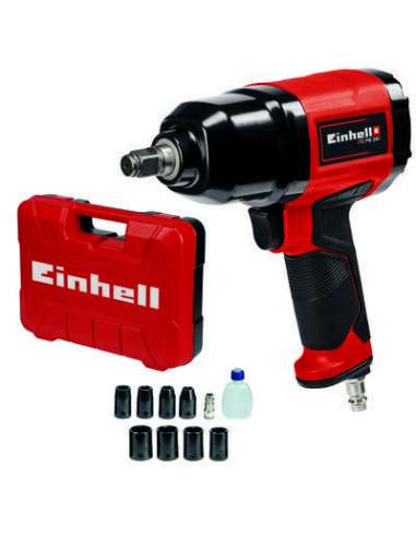 EINHELL LLAVE IMPACTO NEUMATICA 340 Nm+VASOS BOX