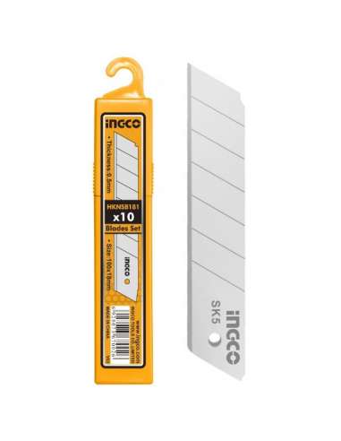 INGCO CUCHILLA CUTTER 18 MM (ESTUCHE 10 U.HKNSB112