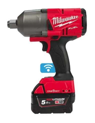 MILWAUKEE LLAVE IMPACTO 18V.M.3/4" 2 BATERIAS 5.0Ah.+CARGADOR PAR ALTO WIFI M18ONEFHIWF34-502X