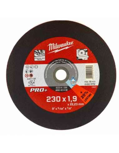 MILWAUKEE DISCO CORTE ACERO PLANO 230*3.0*22 PRO+