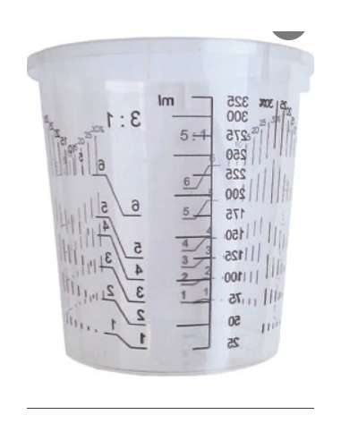 VASO PLASTICO GRADUADA PINTURA 1.25 ML.