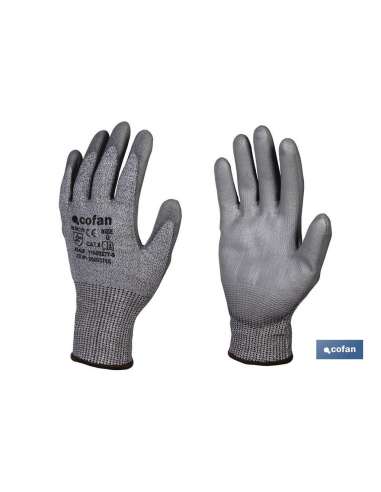 COFAN GUANTES ANTICORTE PU GRIS 10