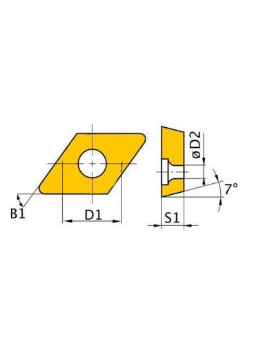 OPTIMUN PLAQUITA TORNO ROMBO DCMT (JUEGO 5 PZ.