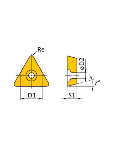 OPTIMUN PLAQUITA TORNO TRIANGULO TCMT (JUEGO (5 PZ.