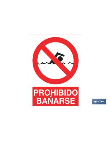 CARTEL PVC 21* 30 PROHIBIDO BAÑARSE