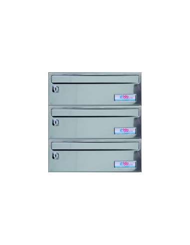 BTV BUZON BARAJAS COMUNUNIDAD HORIZONTAL 370x245x250 INOX 3G BUZONES