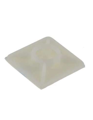 BRIDA PLASTICO BASE ADHESIVA BLANCA 12.5mm*12,5mm.3.2 (100U.