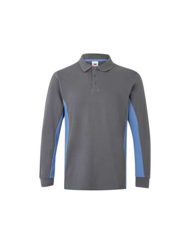 VELILLA POLO 105514 M/LARGA BICOLOR GRIS/CELESTE L