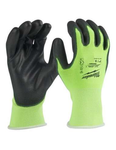 MILWAUKEE GUANTES NITRILO ANTICORTE ALTA VISIBILIDAD NIVEL C  9/L