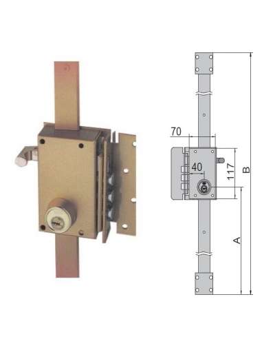 UCEM LOCK 4510S 40 SUBSTITUIÇÃO DE MADEIRA ESQUERDA CABO DE 3 PONTOS PARAFUSOS DE 3 PONTOS