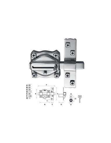 FAC CERROJO 428R/65 LLAVE BOTON PEQUEÑO NIQUEL