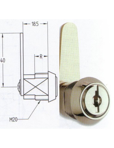 AGA CERRADURA 135 BUZON 18.5mm.ROSCA LENGUETA RECTA CARTERO