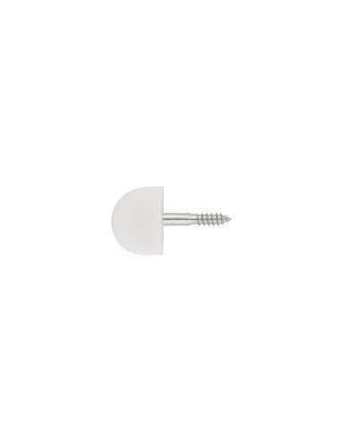 PORTAESTANTE PLASTICO TORNILLO R/MADERA SEMICIRCULAR 14 BLANCO