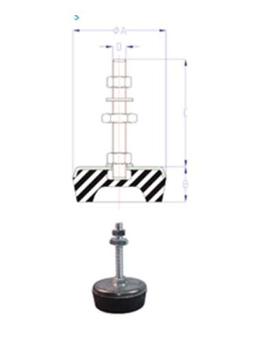 SILEMBLOCK SOPORTE PIE MAQUINA  60*28 M.10