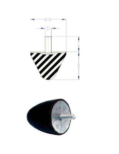 SILEMBLOCK CONE MACHO 30*30 M.6