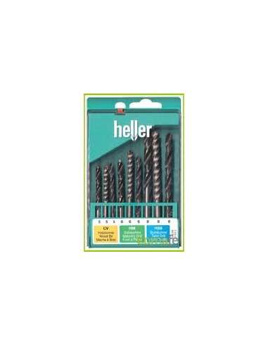 HELLER JUEGO BROCAS MIXTO 9 PZ.WIDIA/HSS/MADERA 5/6/8