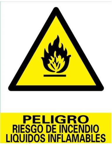 CARTEL PVC 21* 30 PELIGRO INCENCIO LIQUIDO INFLAMABLE