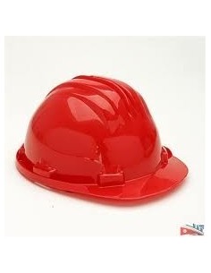 PERSON RED HEAD PROTECTION HELMET