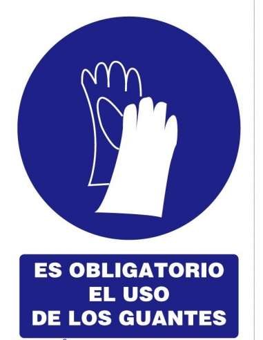 CARTEL PVC 30* 40 OBLIGATORIO USO DE GUANTES