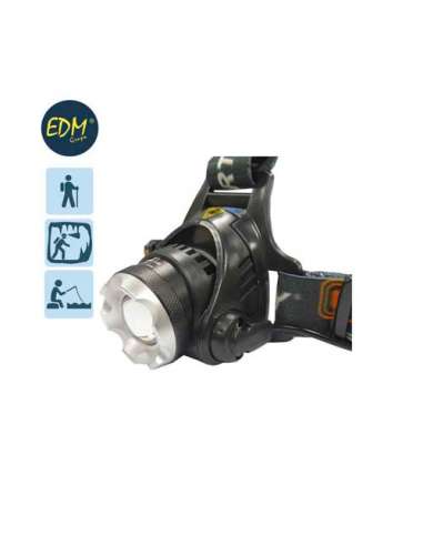 EDM LINTERNA LED CABEZA ZOOM REGULABLE 10W 500LM