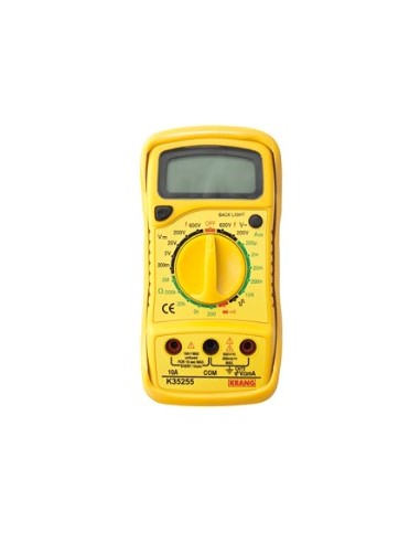 AMPERÍMETRO DIGITAL AMARELO COM BATERIA R9 INCLUÍDA 10 A.