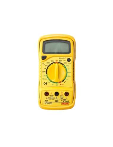 AMPERIMETRO DIGITAL AMARILLO CON BATERIA R9 INCLUIDA 10 A.