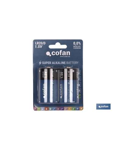 COFAN PILA ALCALINA LR20/D 1.5V (2U.